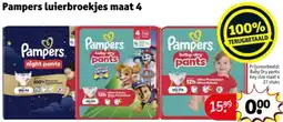 Kruidvat Pampers luierbroekjes maat 4 aanbieding