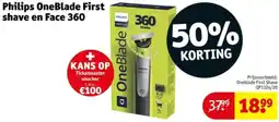 Kruidvat Philips OneBlade First shave en Face 360 aanbieding