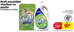 Kruidvat Dreft wasmiddel vloeibaar en poeder aanbieding