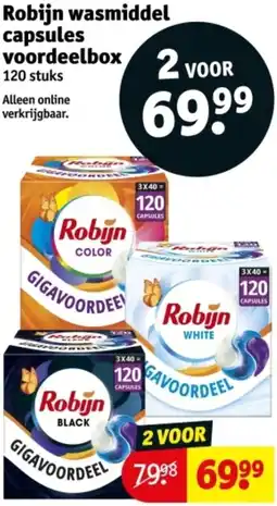 Kruidvat Robijn wasmiddel capsules voordeelbox aanbieding