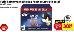 Kruidvat Felix kattenvoer Elke Dag Feest selectie in gelei aanbieding