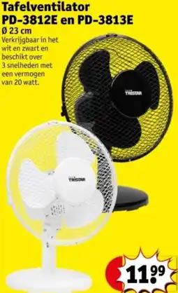 Kruidvat Tafelventilator PD-3812E en PD-3813E aanbieding