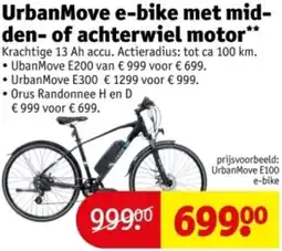 Kruidvat UrbanMove e-bike met midden of achterwielmotor aanbieding