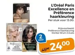 Trekpleister L'Oréal Paris Excellence en Préférence haarkleuring aanbieding