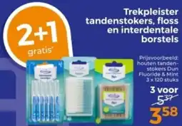 Trekpleister Trekpleister tandenstokers, floss en interdentale borstels aanbieding