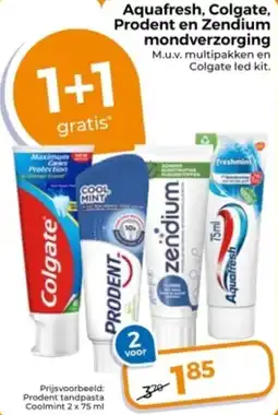 Trekpleister Aquafresh, Colgate, Prodent en Zendium mondverzorging aanbieding