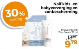 Trekpleister Naïf kids en babyverzorging en zonbescherming aanbieding