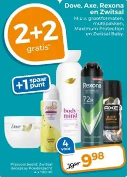 Trekpleister Dove, Axe, Rexona en Zwitsal aanbieding