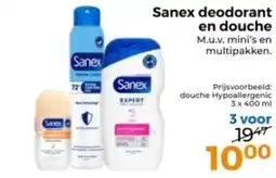 Trekpleister Sanex deodorant en douche aanbieding