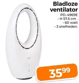 Trekpleister Bladloze ventilator PD-4969E aanbieding