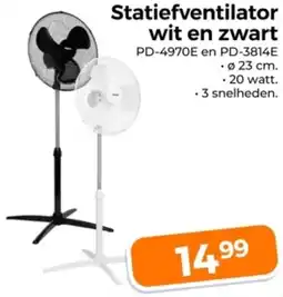 Trekpleister Statiefventilator wit en zwart aanbieding