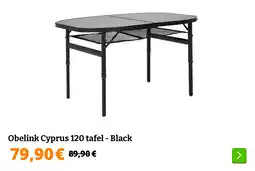 Obelink Obelink Cyprus 120 tafel - Black aanbieding