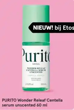 Etos PURITO Wonder Releaf Centella serum unscented 60 ml aanbieding