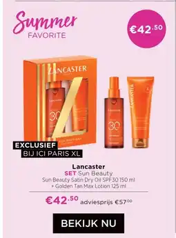 ICI Paris XL Lancaster SET Sun Beauty aanbieding