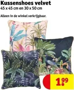 Kruidvat Kussenshoes velvet aanbieding