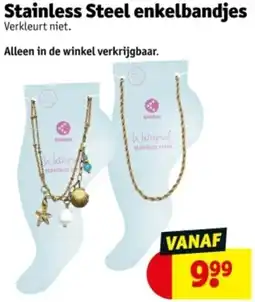 Kruidvat Stainless Steel enkelbandjes aanbieding