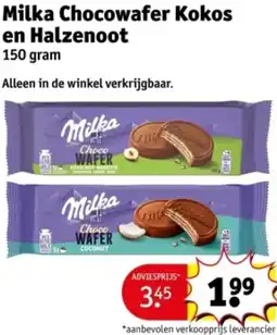 Kruidvat Milka Chocowafer Kokos en Halzenoot aanbieding