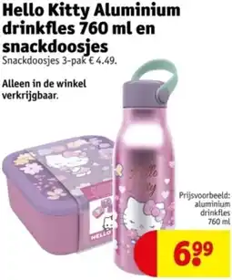 Kruidvat Hello Kitty Aluminium drinkfles 760 ml en snackdoosjes aanbieding