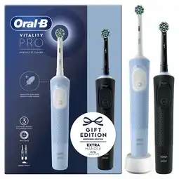 Bol.com Oral-B Vitality Pro - D103 Duopack - Elektrische Tandenborstel - Blauw en zwart aanbieding