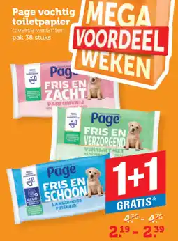 Coop Page vochtig toiletpapier aanbieding