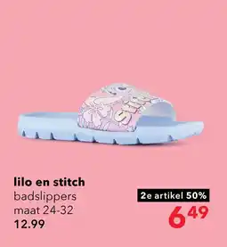 Scapino Lilo & Stitch kinder badslippers blauw aanbieding