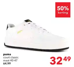 Scapino Puma Court Classic heren sneakers wit zwart aanbieding
