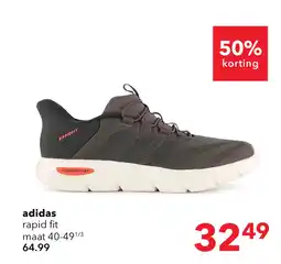 Scapino Adidas Rapidfit Wide Fit heren sneakers grijs zwart aanbieding