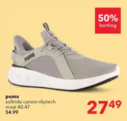 Scapino Puma Softride Carson Sliptech heren sneakers grijs aanbieding