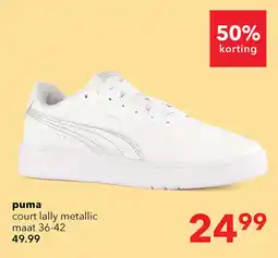 Scapino Puma Court Lally Metallic dames sneakers wit aanbieding