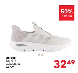 Scapino Adidas Rapidfit Wide Fit dames sneakers grijs aanbieding