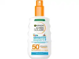 Hoogvliet Ambre Solaire Kids Sensitive zonnebrand spray SPF50 aanbieding