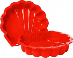 Bol.com Zandbak schelp rood 2-delig88 x 77cm x 36 cm SwingKing Zandbak / waterbak met deksel aanbieding