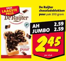 Nettorama De Ruijter chocoladeblokken aanbieding