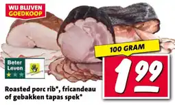 Nettorama Roasted porc rib, fricandeau of gebakken tapas spek aanbieding