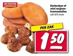 Nettorama Eierkoeken of mini rozijnen krentenbollen aanbieding