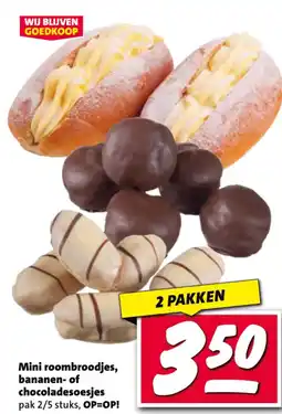 Nettorama Mini roombroodjes, bananen of chocoladesoesjes aanbieding