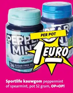 Nettorama Sportlife kauwgom peppermint of spearmint, aanbieding