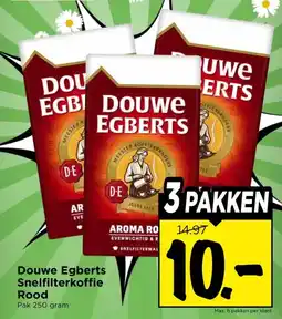 Vomar Voordeelmarkt Douwe EgbertsSnelfilterkoffie Rood aanbieding