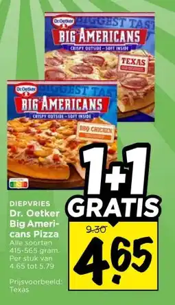 Vomar Voordeelmarkt DIEPVRIES Dr. Oetker Big Ameri- cans Pizza aanbieding