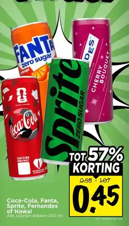 Vomar Voordeelmarkt Coca-Cola, Fanta, Sprite, Fernandes of Hawai aanbieding