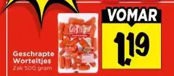 Vomar Voordeelmarkt Geschrapte Worteltjes aanbieding