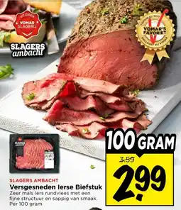 Vomar Voordeelmarkt SLAGERS AMBACHT Versgesneden lerse Biefstuk aanbieding
