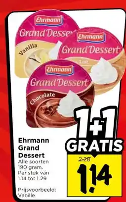 Vomar Voordeelmarkt Ehrmann Grand Dessert aanbieding