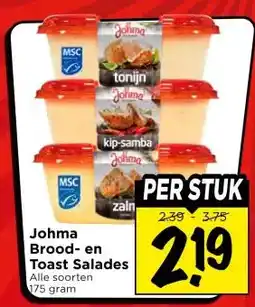 Vomar Voordeelmarkt Johma Brood- en Toast Salades aanbieding