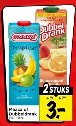 Vomar Voordeelmarkt Maaza of Dubbeldrank aanbieding