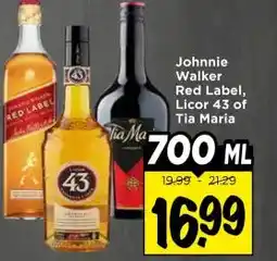 Vomar Voordeelmarkt Johnnie Walker Red Label, Licor 43 of Tia Maria aanbieding