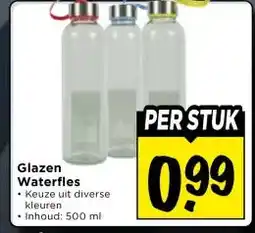 Vomar Voordeelmarkt Glazen Waterfles aanbieding