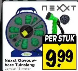 Vomar Voordeelmarkt Nexxt Opvouw- bare Tuinslang aanbieding