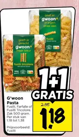 Vomar Voordeelmarkt G'woon Pasta aanbieding