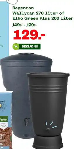 Welkoop Regenton Wallycan 270 liter of Elho Green Plus 200 liter aanbieding